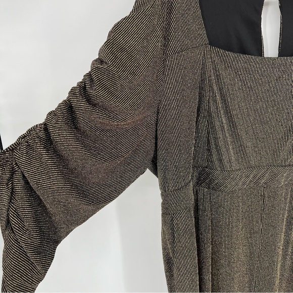 NWT Torrid Glitter Knit Sweetheart Neck Jumpsuit‎ Plus Size 30 Gold Brown - Picture 8 of 14